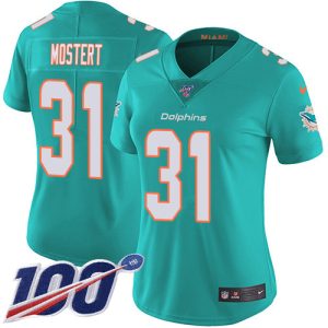 dolphins #31 raheem mostert aqua green team color women's stitched nfl 100th season vapor untouchable limited wholesale jersey