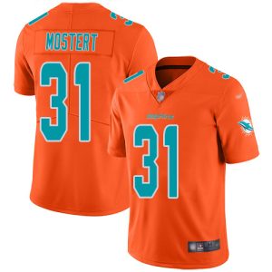 Dolphins #31 Raheem Mostert Orange Men's Stitched NFL Limited Inverted Legend Jersey