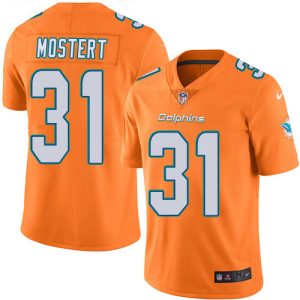 dolphins #31 raheem mostert orange men's stitched nfl limited rush wholesale jersey