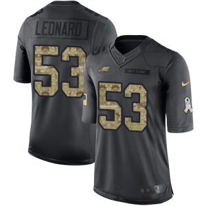 Eagles #53 Shaquille Leonard Black Youth Stitched NFL Limited 2016 Salute to Service Jersey