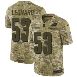 Eagles #53 Shaquille Leonard Camo Youth Stitched NFL Limited 2018 Salute To Service Jersey