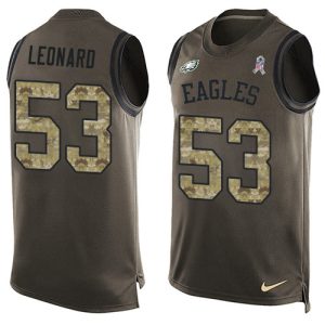 Eagles #53 Shaquille Leonard Green Men's Stitched NFL Limited Salute To Service Tank Top Jersey