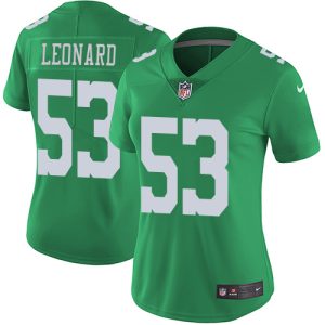 wholesale Eagles #53 Shaquille Leonard Green Women's Stitched NFL Limited Rush Jersey