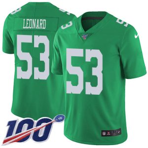 cheap Eagles #53 Shaquille Leonard Green Youth Stitched NFL Limited Rush 100th Season Jersey