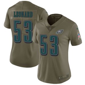 wholesale Eagles #53 Shaquille Leonard Olive Women's Stitched NFL Limited 2017 Salute To Service Jersey