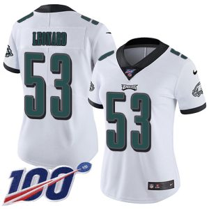 eagles #53 shaquille leonard white women's stitched nfl 100th season vapor untouchable limited wholesale jersey