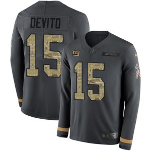 giants #15 tommy devito anthracite salute to service men's stitched nfl limited therma long sleeve cheap jersey