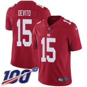 Giants #15 Tommy DeVito Red Alternate Youth Stitched NFL 100th Season Vapor Untouchable Limited Jersey