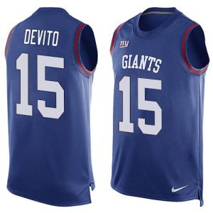 Giants #15 Tommy DeVito Royal Blue Team Color Men's Stitched NFL Limited Tank Top Jersey