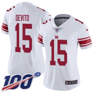 wholesale Giants #15 Tommy DeVito White Women's Stitched NFL 100th Season Vapor Untouchable Limited Jersey