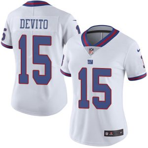 Giants #15 Tommy DeVito White Women's Stitched NFL Limited Rush Jersey