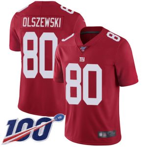 giants #80 gunner olszewski red men's stitched nfl limited inverted legend 100th season wholesale jersey