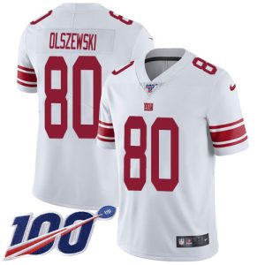 Giants #80 Gunner Olszewski White Men's Stitched NFL 100th Season Vapor Untouchable Limited Jersey