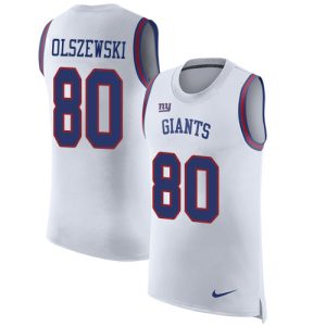 wholesale Giants #80 Gunner Olszewski White Men's Stitched NFL Limited Rush Tank Top Jersey