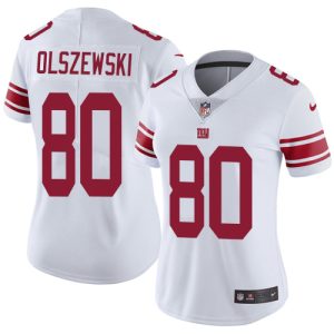 Giants #80 Gunner Olszewski White Women's Stitched NFL Vapor Untouchable Limited Jersey