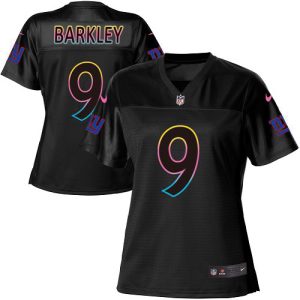 cheap Giants #9 Matt Barkley Black Women's NFL Fashion Game Jersey