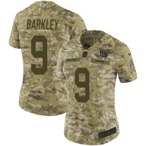 cheap Giants #9 Matt Barkley Camo Women's Stitched NFL Limited 2018 Salute To Service Jersey