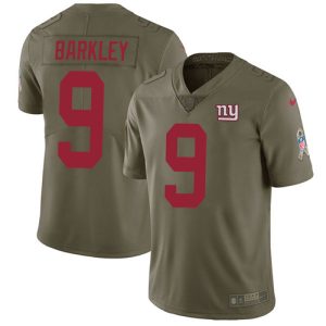 Giants #9 Matt Barkley Olive Men's Stitched NFL Limited 2017 Salute To Service Jersey