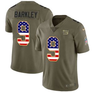 giants #9 matt barkley olive/usa flag men's stitched nfl limited 2017 salute to service wholesale jersey