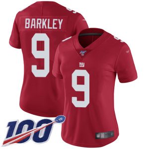 cheap Giants #9 Matt Barkley Red Women's Stitched NFL Limited Inverted Legend 100th Season Jersey