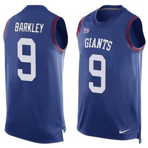 Giants #9 Matt Barkley Royal Blue Team Color Men's Stitched NFL Limited Tank Top Jersey