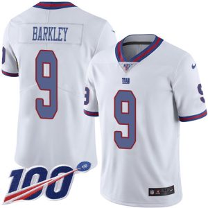 Giants #9 Matt Barkley White Men's Stitched NFL Limited Rush 100th Season Jersey