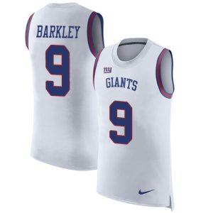 Giants #9 Matt Barkley White Men's Stitched NFL Limited Rush Tank Top Jersey