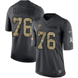 cheap Jaguars #76 Ezra Cleveland Black Men's Stitched NFL Limited 2016 Salute To Service Jersey