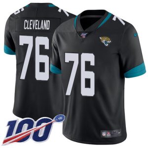 wholesale Jaguars #76 Ezra Cleveland Black Team Color Men's Stitched NFL 100th Season Vapor Limited Jersey