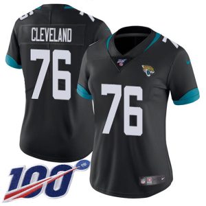 jaguars #76 ezra cleveland black team color women's stitched nfl 100th season vapor untouchable limited cheap jersey