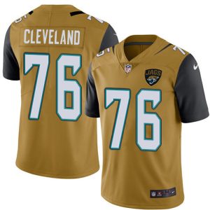 jaguars #76 ezra cleveland gold men's stitched nfl limited rush wholesale jersey