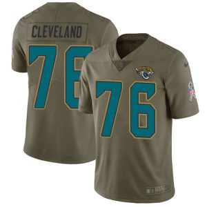 jaguars #76 ezra cleveland olive youth stitched nfl limited 2017 salute to service cheap jersey