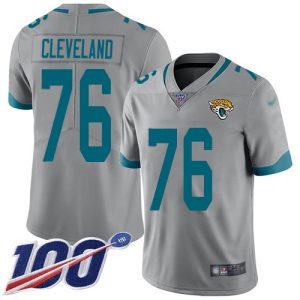 cheap Jaguars #76 Ezra Cleveland Silver Men's Stitched NFL Limited Inverted Legend 100th Season Jersey