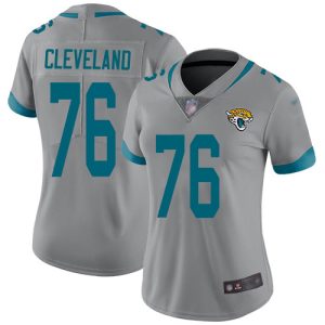 jaguars #76 ezra cleveland silver women's stitched nfl limited inverted legend wholesale jersey