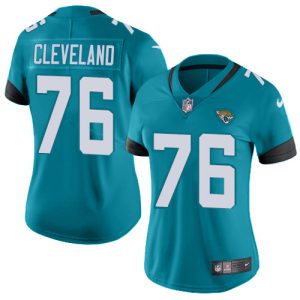 Jaguars #76 Ezra Cleveland Teal Green Alternate Women's Stitched NFL Vapor Untouchable Limited Jersey