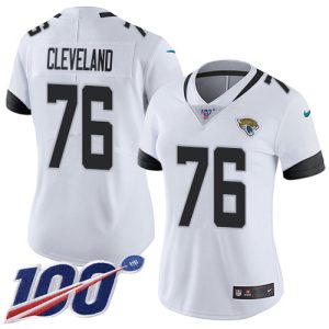 cheap Jaguars #76 Ezra Cleveland White Women's Stitched NFL 100th Season Vapor Untouchable Limited Jersey