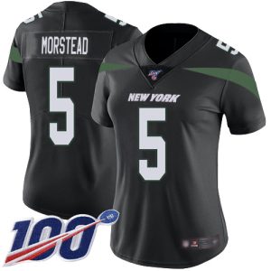 cheap Jets #5 Thomas Morstead Black Alternate Women's Stitched NFL 100th Season Vapor Limited Jersey