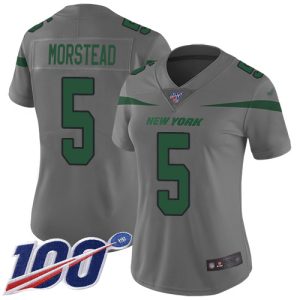 cheap Jets #5 Thomas Morstead Gray Women's Stitched NFL Limited Inverted Legend 100th Season Jersey