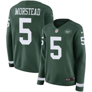 Jets #5 Thomas Morstead Green Team Color Women's Stitched NFL Limited Therma Long Sleeve Jersey