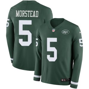 Jets #5 Thomas Morstead Green Team Color Youth Stitched NFL Limited Therma Long Sleeve Jersey