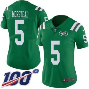 cheap Jets #5 Thomas Morstead Green Women's Stitched NFL Limited Rush 100th Season Jersey