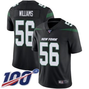 cheap Jets #56 Quincy Williams Black Alternate Men's Stitched NFL 100th Season Vapor Untouchable Limited Jersey