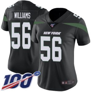 jets #56 quincy williams black alternate women's stitched nfl 100th season vapor limited cheap jersey