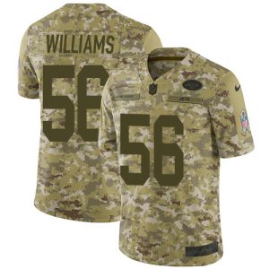 cheap Jets #56 Quincy Williams Camo Men's Stitched NFL Limited 2018 Salute To Service Jersey