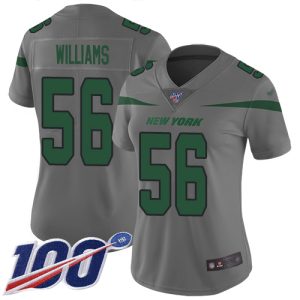 jets #56 quincy williams gray women's stitched nfl limited inverted legend 100th season cheap jersey