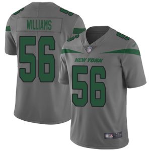 Jets #56 Quincy Williams Gray Youth Stitched NFL Limited Inverted Legend Jersey