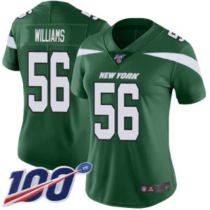 cheap Jets #56 Quincy Williams Green Team Color Women's Stitched NFL 100th Season Vapor Untouchable Limited Jersey