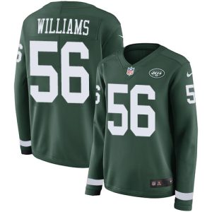 jets #56 quincy williams green team color women's stitched nfl limited therma long sleeve cheap jersey