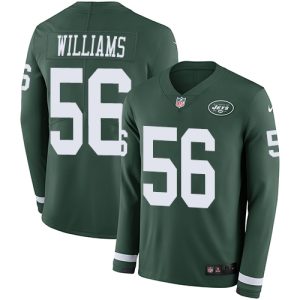 jets #56 quincy williams green team color youth stitched nfl limited therma long sleeve cheap jersey