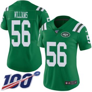 Jets #56 Quincy Williams Green Women's Stitched NFL Limited Rush 100th Season Jersey